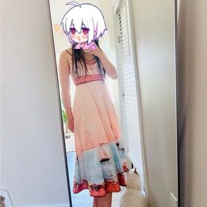 Pink and White Maxi Dress